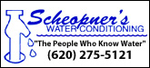 Scheopner's Water Conditioning Sponsorship Banner